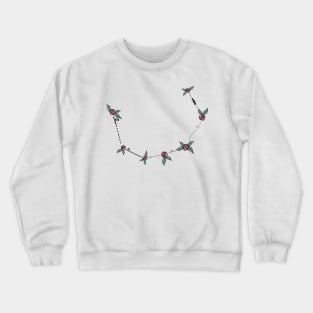 Corona Borealis (Northern Crown) Constellation Roses and Hearts Doodle Crewneck Sweatshirt